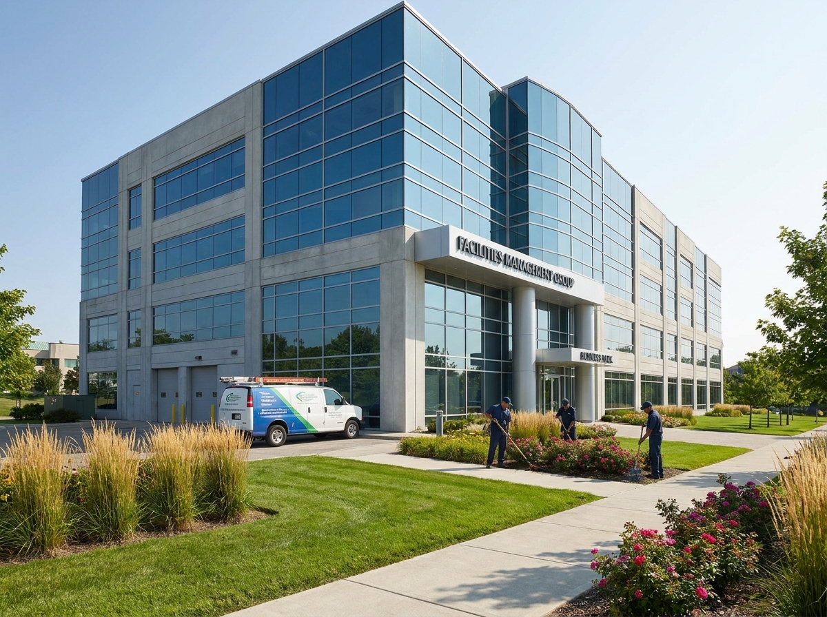 Commercial buildings representing property and facilities management